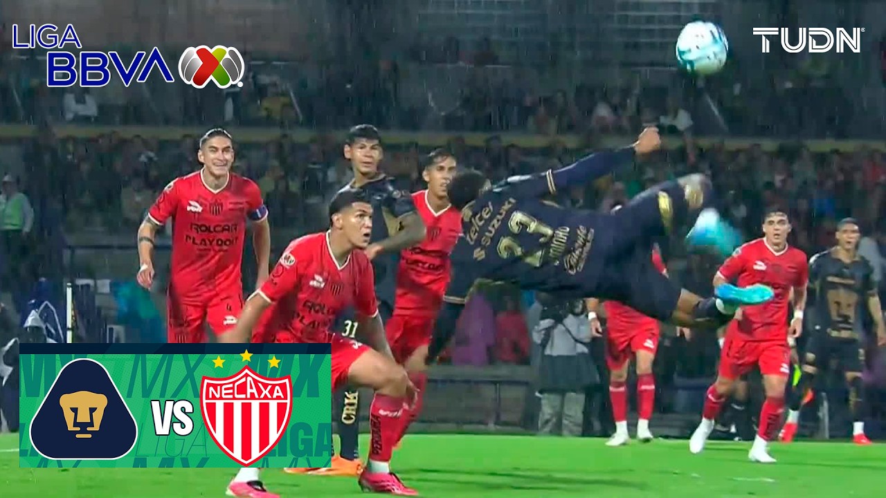 ¡ESPECTACULAR CHILENA! | Pumas vs Necaxa | Liga MX - Jornada 5 Apertura 2026 | TUDN