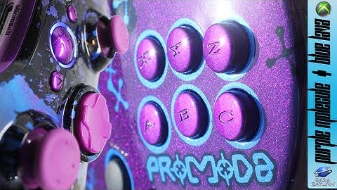 Purple Molecule - Sega Saturn Controller + Blue Lava - 360 Controller Airbrushed by ProModz.com