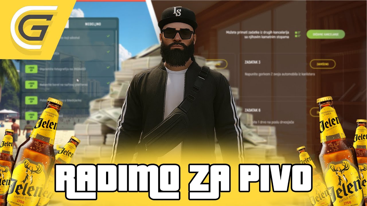 @GTA5RPGrandRolePlay Radimo kancelariju i Battlepass da zaradimo za pivo 🍺 pun sam para 💸💸