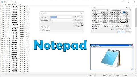 Notepad replace empty space with comma | with , with / with * with _ with text
