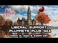 PART 2 Weekly Live Stream - Liberal Support Falls + Major Announcement March 3rd, 9:30pm EST