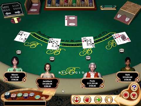 Playing blackjack - Bicycle Casino game.
