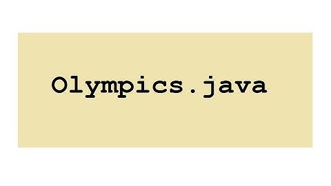 Java program Olympics.java explained