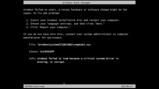 That happens if you delete System32 on Windows Vista.