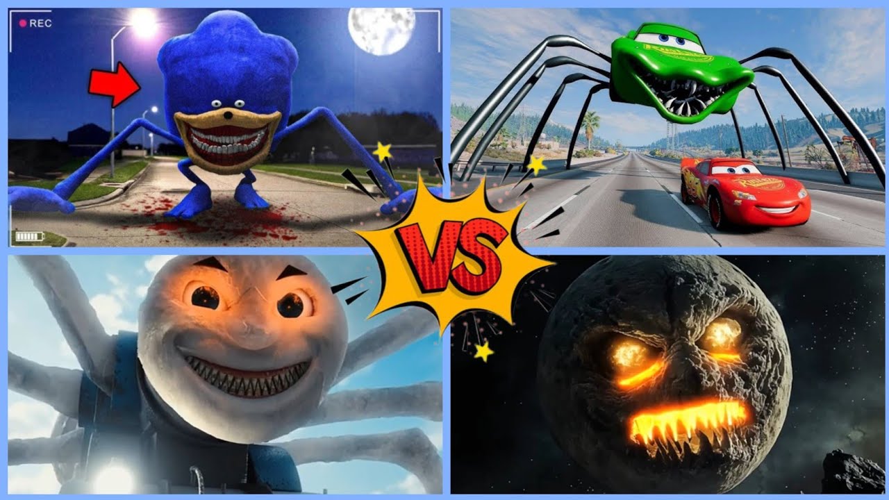 Sonic Shin 🆚 Lightning McQueen Eater 🆚 Cursed Thomas 🆚 Lunar Moon | Coffin Dance Song 🎶