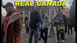 January 6, 2024 - Saturday Noon, Downtown Vancouver, Canada Winter Walk