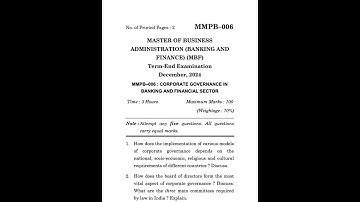 MMPB-006 Dec 2024 | IGNOU Previous Year Question Paper