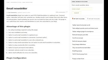 Email Newsletter wordpress plugin (Setup Subscription box)