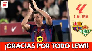 TREMENDOUS OVATION for ROBERT LEWANDOWSKI who SAYS GOODBYE in TEARS to CAMP NOU | La Liga