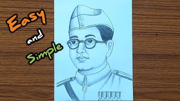 How to draw Subhas Chandra Bose | Netaji drawing easy