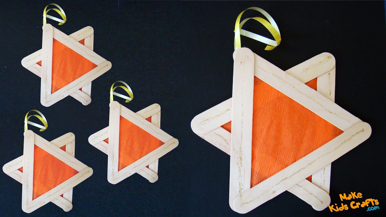 En stjerne laget av trepinner | Juletrepynt | Julepynt stjerne | Lage Enkelt Håndverk