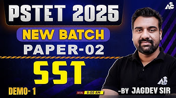 Pstet Exam Preparation 2025 New Batch Paper 2 Sst Demo Class-1 By Jagdev Sir