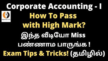 Exam Tips for Corporate Accounts-I in Tamil |Top 10 Tips & Tricks|How To Get High Mark|Don