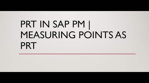 PRT IN SAP PM | Measuring Point as counter in SAP PM