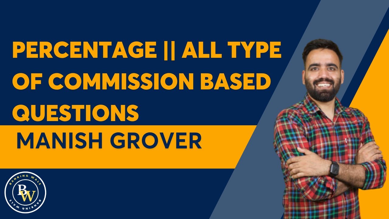 Commission Based Questions || Percentage || #cet #arithmetic#commission ...