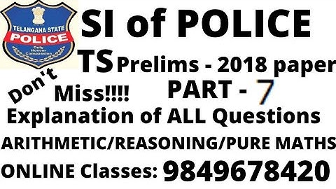 TS SI previous paper explanation/prelims 2018 explanation part-7