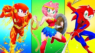 Sonic and Friends ....But They Are Superheroes | Sonic The Hedgehog 2 Animation