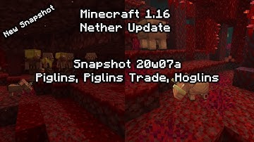 Minecraft 1.16 Nether Update - New Piglins, Piglin Trade, Hoglins (Snapshot 20w07a)