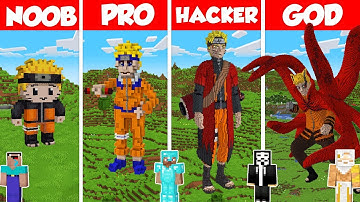 Naruto Statue Build Battle Challenge - Noob vs Pro vs Hacker vs God - Minecraft Animation