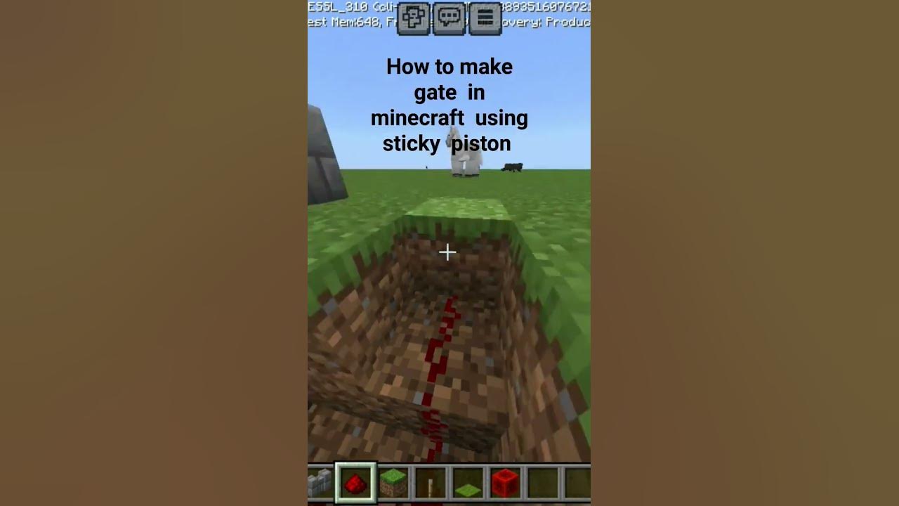 How to make gate in minecraft using sticky piston minecraft youtube