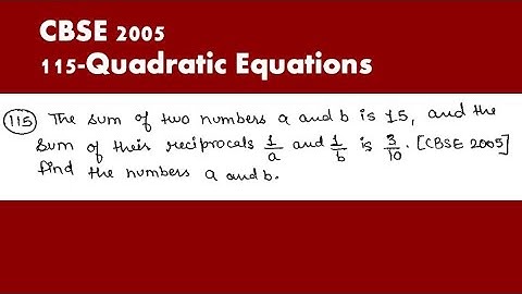 CBSE 2005 | 115 Quadratic Equations