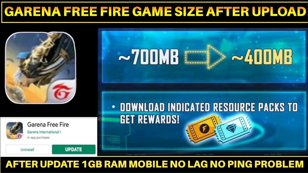 22OMb Free Fire Size Only 400 MB After Update | Smaller Game File Size ...