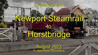 Drivers eye view, Newport to Hurstbridge K class, Aug 2023