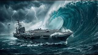 MEGA TSUNAMI vs $2 Billion Nuclear Aircraft Carrier | Ocean Disaster Simulation (AI VFX)