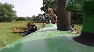 Mowing Hay With The John Deere 4020 and New Holland 499