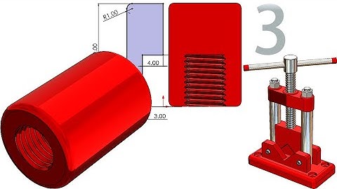 3-Project 46| Two-Sided Pipe Vise | SolidWorks Tutorial: lock nut for handle rod