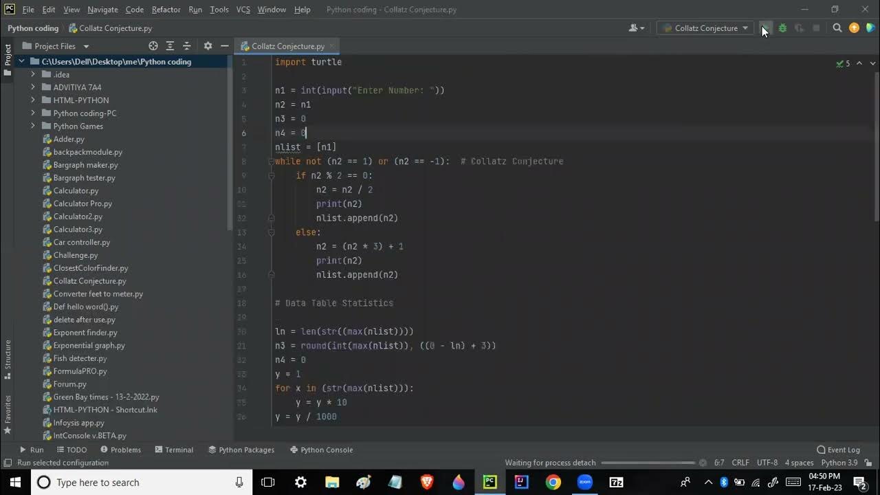 Python Collatz Conjecture - YouTube
