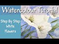 Easy Step By Step Watercolour Flower Painting Tutorial For Beginners NO MASKING FLUID!