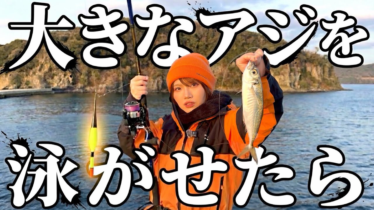 旦那が釣ったデカい鯵をブッ込んだら、１投目からとんでもない大きさのイカが連発した‼️