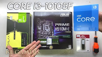 intel Core i3 10105F ASUS PRIME H510M-E Transcend NVMe SSD GT710 Simple Office PC Build
