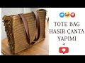 ‼️‼️ TOTE BAG HASIR PÜSKÜLLÜ ÇANTA ‼️ RAFYA ÇANTA ‼️‼️