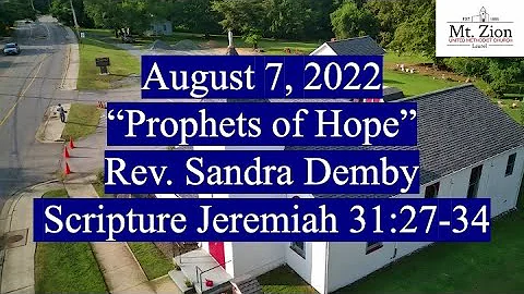 "Prophets of Hope Rev. Sandra DembyScripture Jerem...