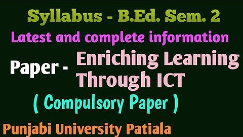 #syllabus //Enriching Learning Through ICT