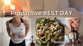 REST DAY: how I’m looking after my body • Clothing Haul, Planning, Cleaning my space ‍♀