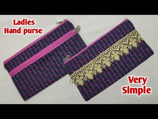 कपड़े के सिर्फ एक टुकड़े से बनाए बैग/easy handbag cutting and stitching/  zipper bag/lunch bag - YouTube