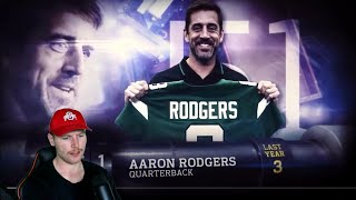 Rugby Player Reacts to AARON RODGERS (QB, Jets) #51 The Top 100 NFL Players of 2023