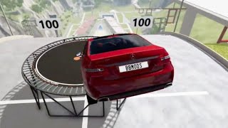 BeamNG Drive Test jumping cars from the trampoline on the trampoline