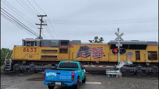 UP 8633 AutoStack Train East - 20th Street Railroad Crossing, Sacramento CA