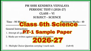 KVS Class 6 Science PT-1 Sample Paper 2026-27 | Competency Based Questions | By KV Teacher