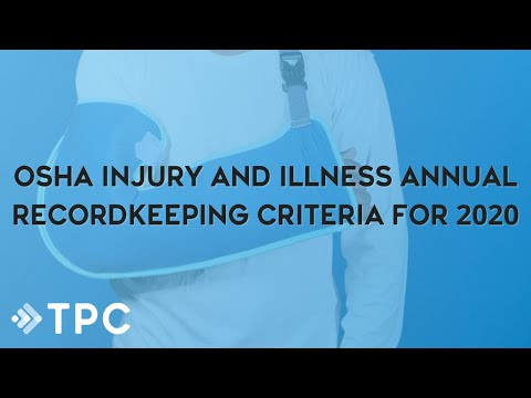 OSHA Injury and Illness Annual Recordkeeping Criteria for 2020