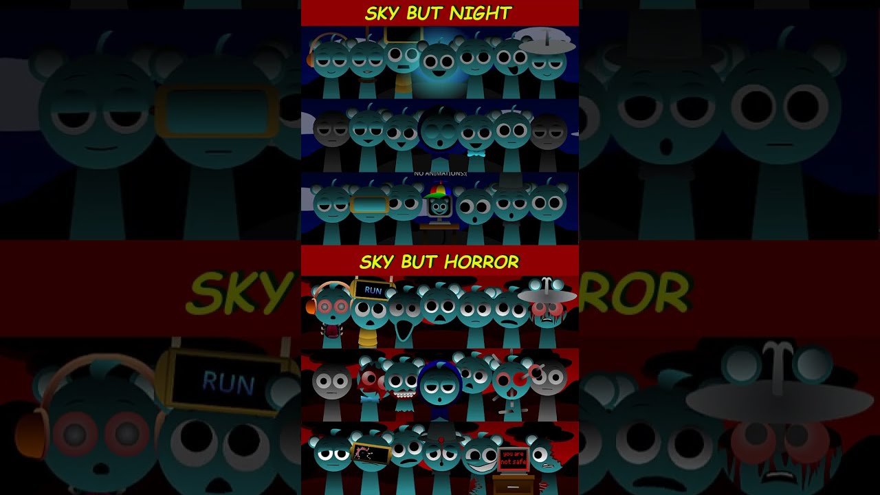Sprunki Sky But Night Vs Horror MIX VERSION Viralshorts Roblox