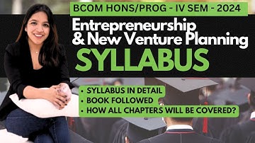 Syllabus 2024 Latest | Entrepreneurship & New venture planning | Sem 4 |BCom prog | Delhi SOL DU