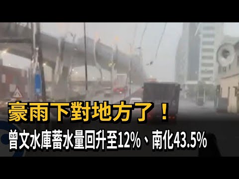 豪雨下對地方了！ 曾文水庫蓄水量回升至12%、南化43.5%－民視新聞