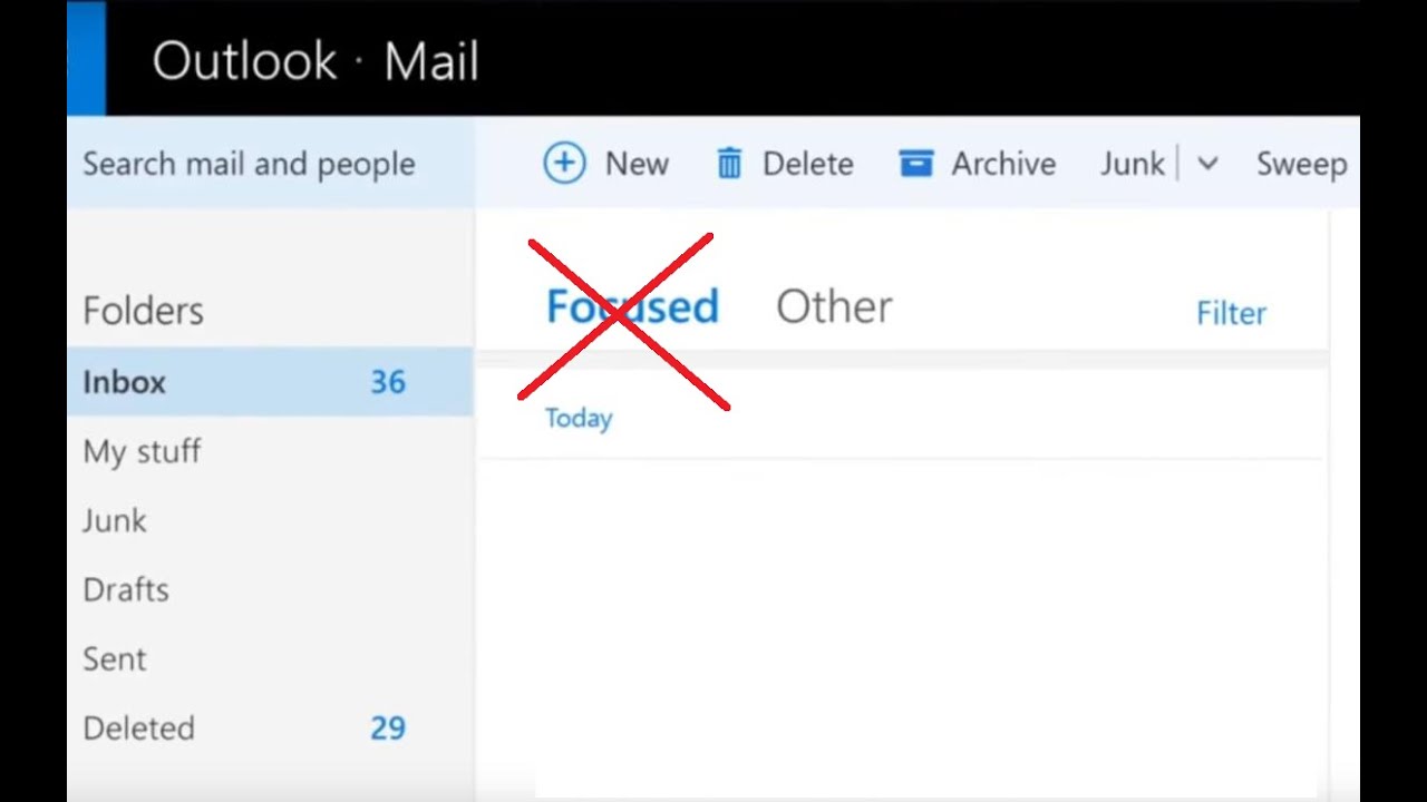 How To Remove Or Disable Focused Inbox In Outlook Hotmail YouTube
