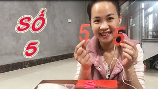 Hướng dẫn cách làm cách làm số 5 từ giấy màu đỏ | NGOC NGOC