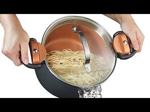 Gotham® Pasta Pot  The New Non-Stick Pasta Pot With Glass Lid and